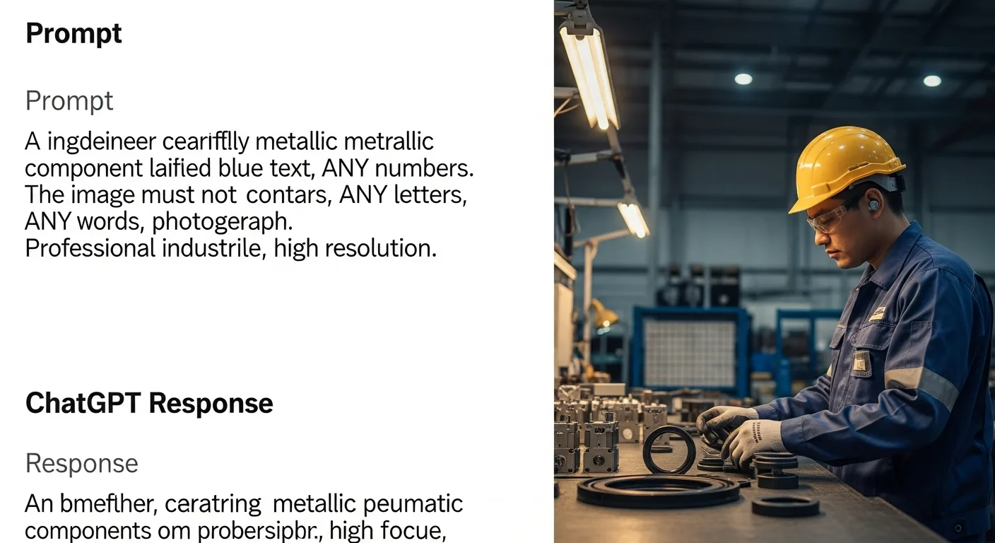 Ingénieur contrôlant la qualité d'un joint pneumatique en usine